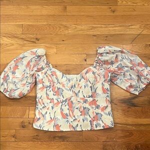 Abercrombie & Fitch Floral Puff Sleeve Corset Too